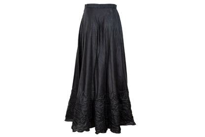 Vintage 1990s French designer black permanent pleats maxi skirt - Made in France