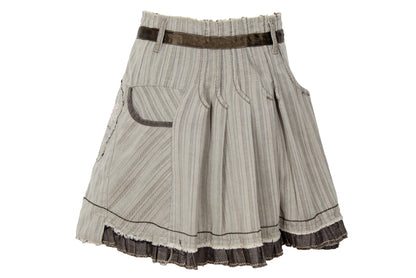 2000s Marithé + François Girbaud layered asymmetrical button front skirt - Made in Italy