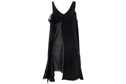 Vintage Japanese brand 100% silk experimental lingerie inspired deconstructed slip dress with asymmetrical lace panels