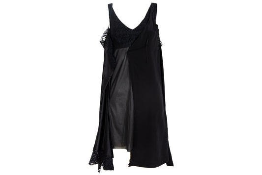 Vintage Japanese brand 100% silk experimental lingerie inspired deconstructed slip dress with asymmetrical lace panels