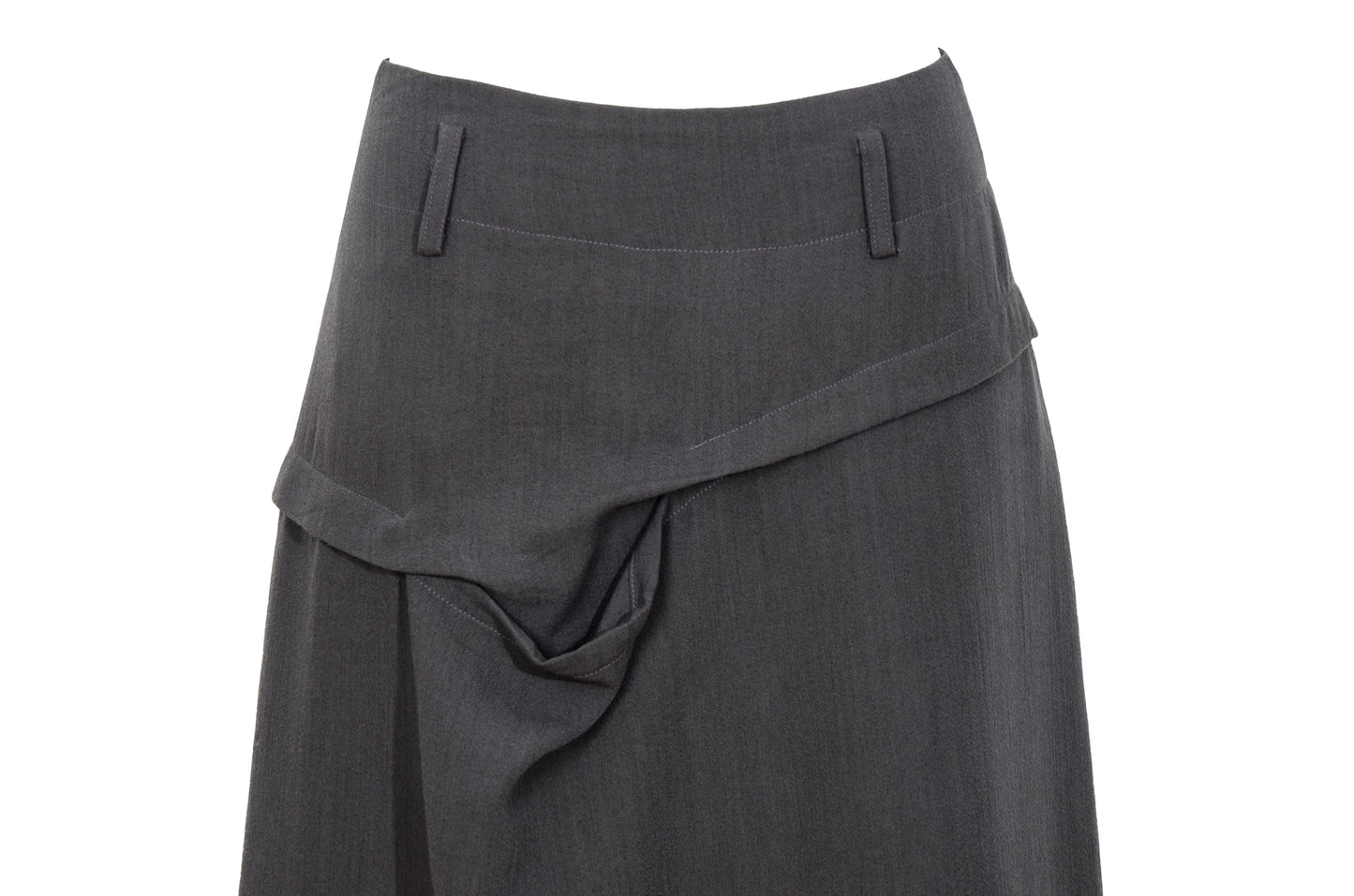 Vintage Japanese designer architectural fold draped wool column skirt / Made in Japan