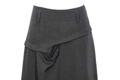 Vintage Japanese designer architectural fold draped wool column skirt / Made in Japan