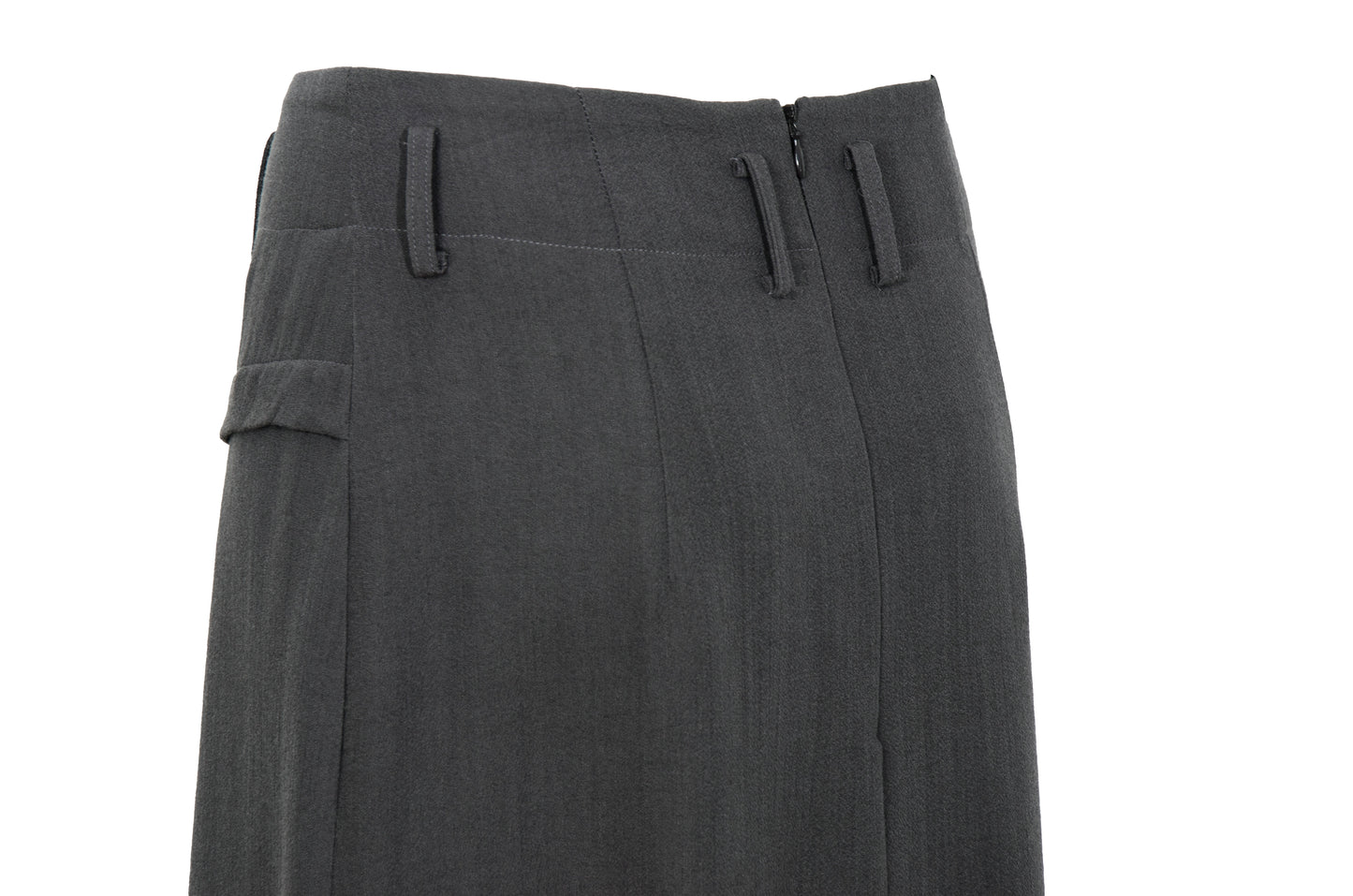 Vintage Japanese designer architectural fold draped wool column skirt / Made in Japan