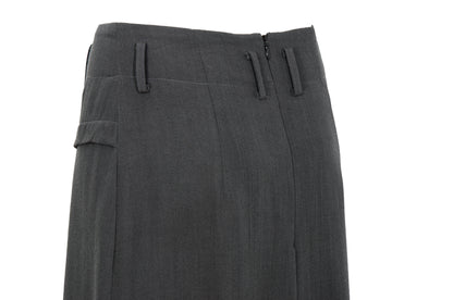 Vintage Japanese designer architectural fold draped wool column skirt / Made in Japan