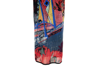 2000s Save The Queen abstract colorful print maxi dress - Made in Italy - M