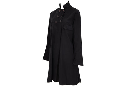 Vintage Chloé black military inspired double breasted lightweight coat - Made in France