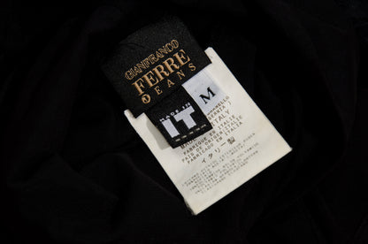 2000s Gianfranco Ferré black sheer mesh high neck sleeveless top