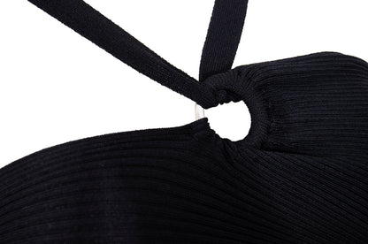 Vintage Italian brand asymmetrical cut top with o-ring and cut-out details - Made in Italy
