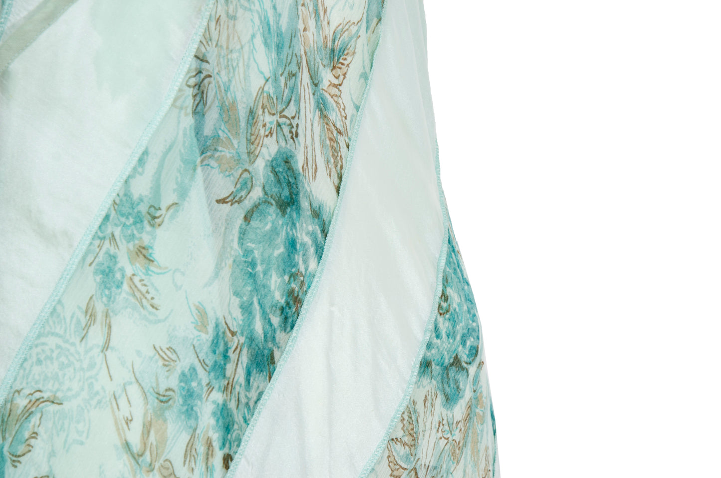 90s Kaat Tilley 100% silk watercolor floral print draped asymmetrical hem dress