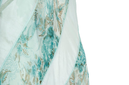 90s Kaat Tilley 100% silk watercolor floral print draped asymmetrical hem dress