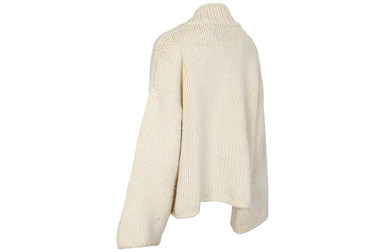 Vintage Ivan Grundahl 100% wool avant garde wide sleeves oversized cable knit pullover