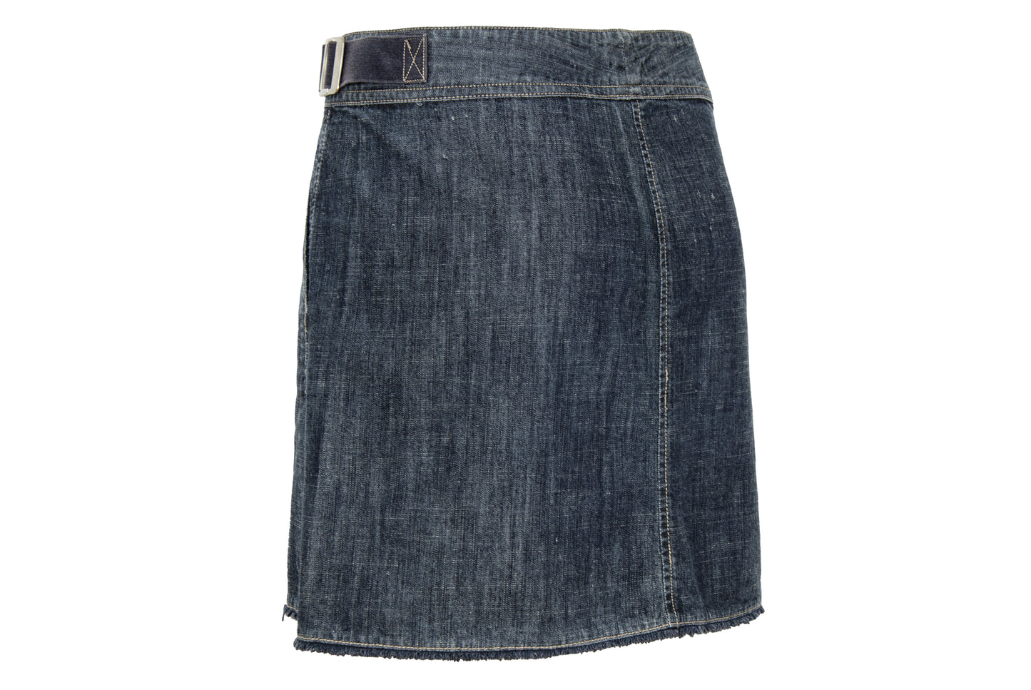 2000s Marithé + François Girbaud technical button front denim mini skirt with buckle details