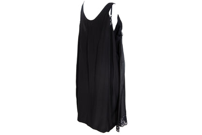 Vintage Japanese brand 100% silk experimental lingerie inspired deconstructed slip dress with asymmetrical lace panels