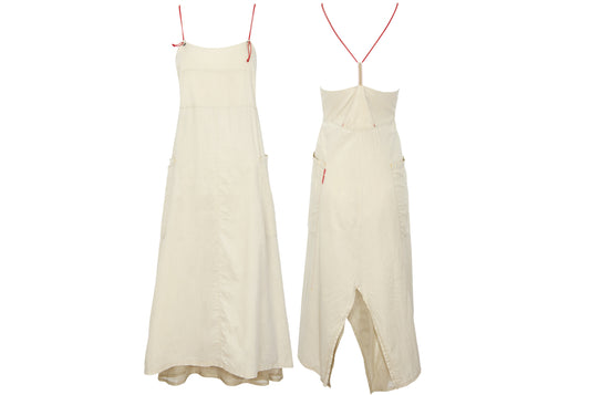 Vintage Cop Copine maxi dress with toggle bungee cord straps and mesh lining