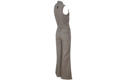2000s Cop Copine sleeveless flared legs exposed zip utility jumpsuit