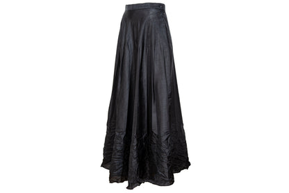 Vintage 1990s French designer black permanent pleats maxi skirt - Made in France