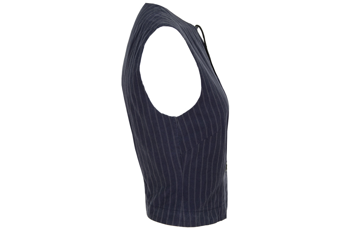 90s Marcel Marongiu pinstripe waistcoat - 100% cotton - Made in France
