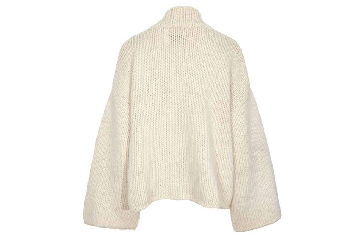 Vintage Ivan Grundahl 100% wool avant garde wide sleeves oversized cable knit pullover