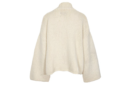 Vintage Ivan Grundahl 100% wool avant garde wide sleeves oversized cable knit pullover