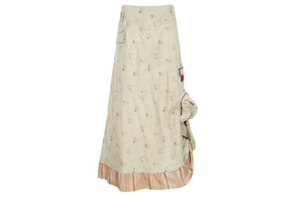 2000s Cop Copine utility multi pocket cargo skirt with romantic floral print