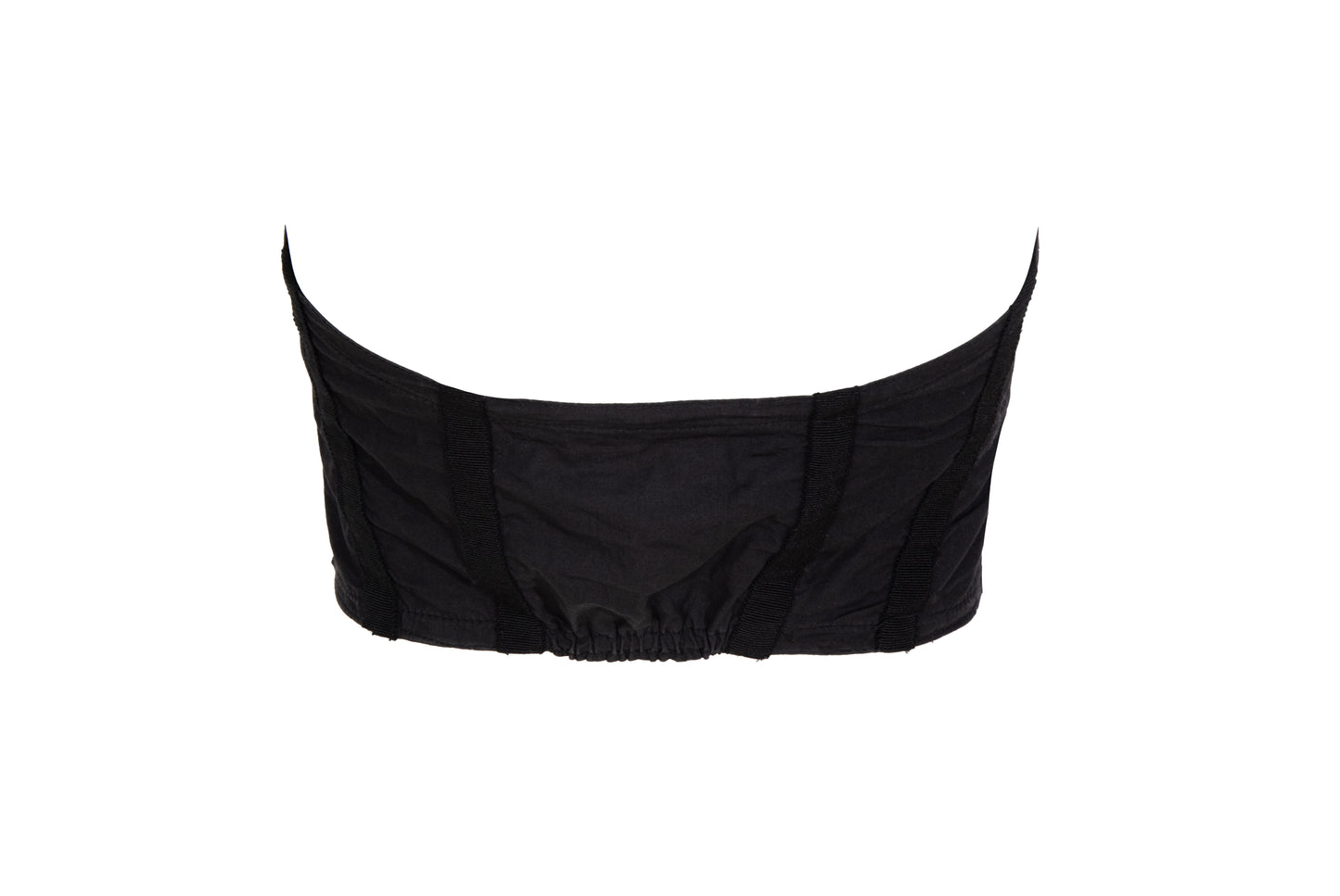 1990s Italian brand black cotton cropped bustier top / Made in Italy