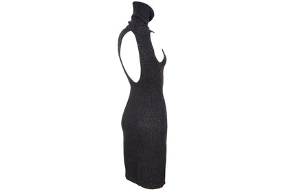 Vintage Italian brand cashmere blend knit open back sleeveless dress - Made in Italy