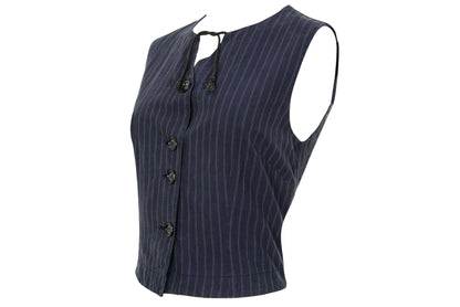 90s Marcel Marongiu pinstripe waistcoat - 100% cotton - Made in France