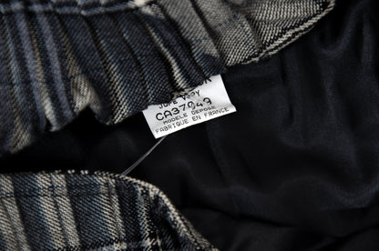 2000s permanent pleats plaid deconstructed avant garde skirt - Vintage French brand - Made in France