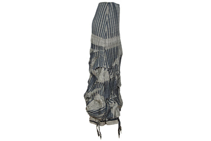 2000s permanent pleats plaid deconstructed avant garde skirt - Vintage French brand - Made in France