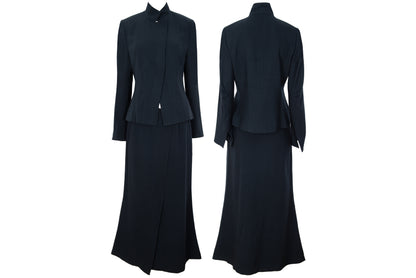 Vintage Ritsuko Shirahama minimalist avant garde 100% wool skirt suit / Made in Japan