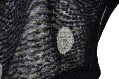 Vintage Italian brand deep plunging cowl neck polka dot fine knit top
