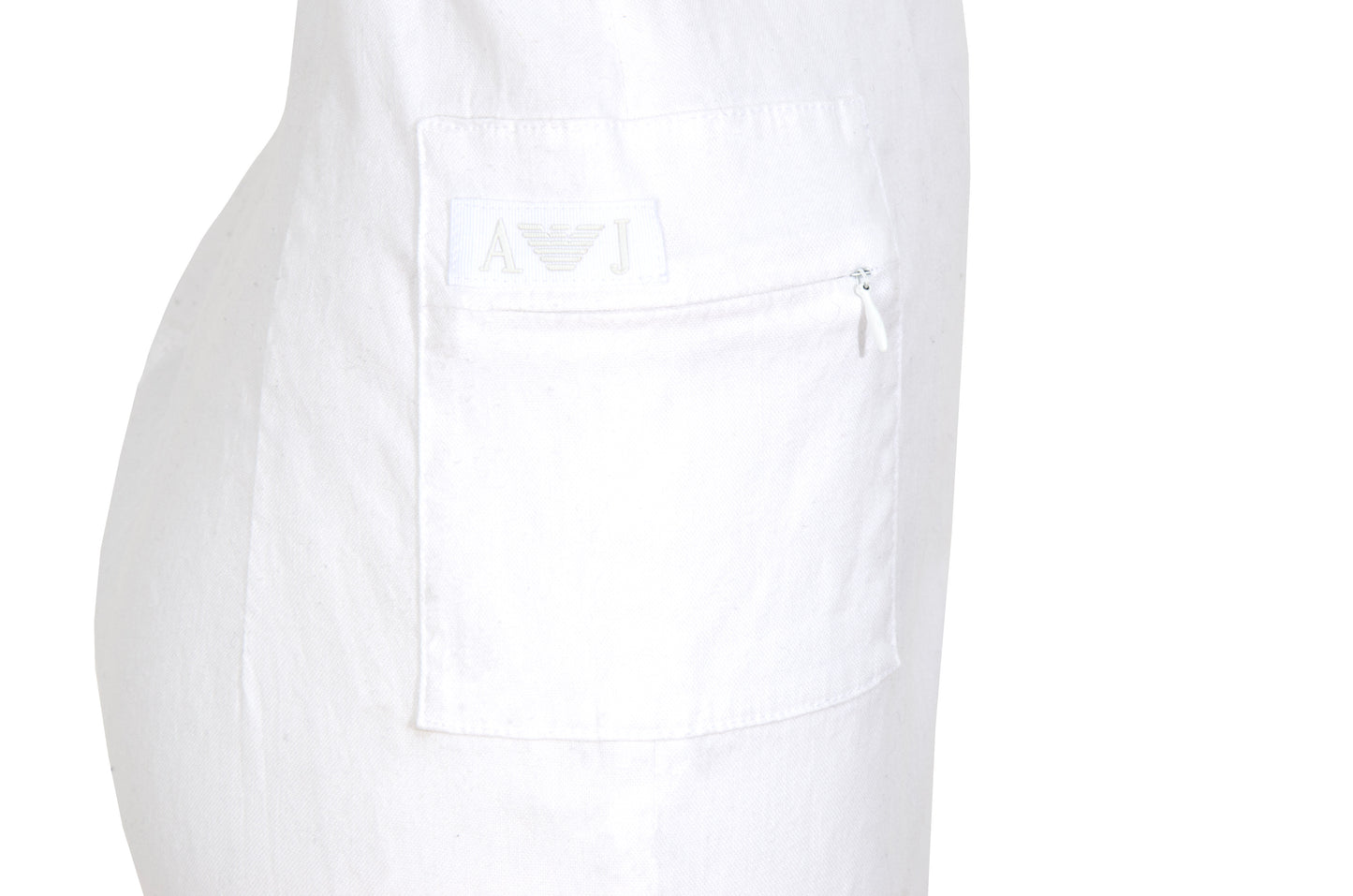 Vintage Armani Jeans linen blend utility cargo mini sleeveless dress