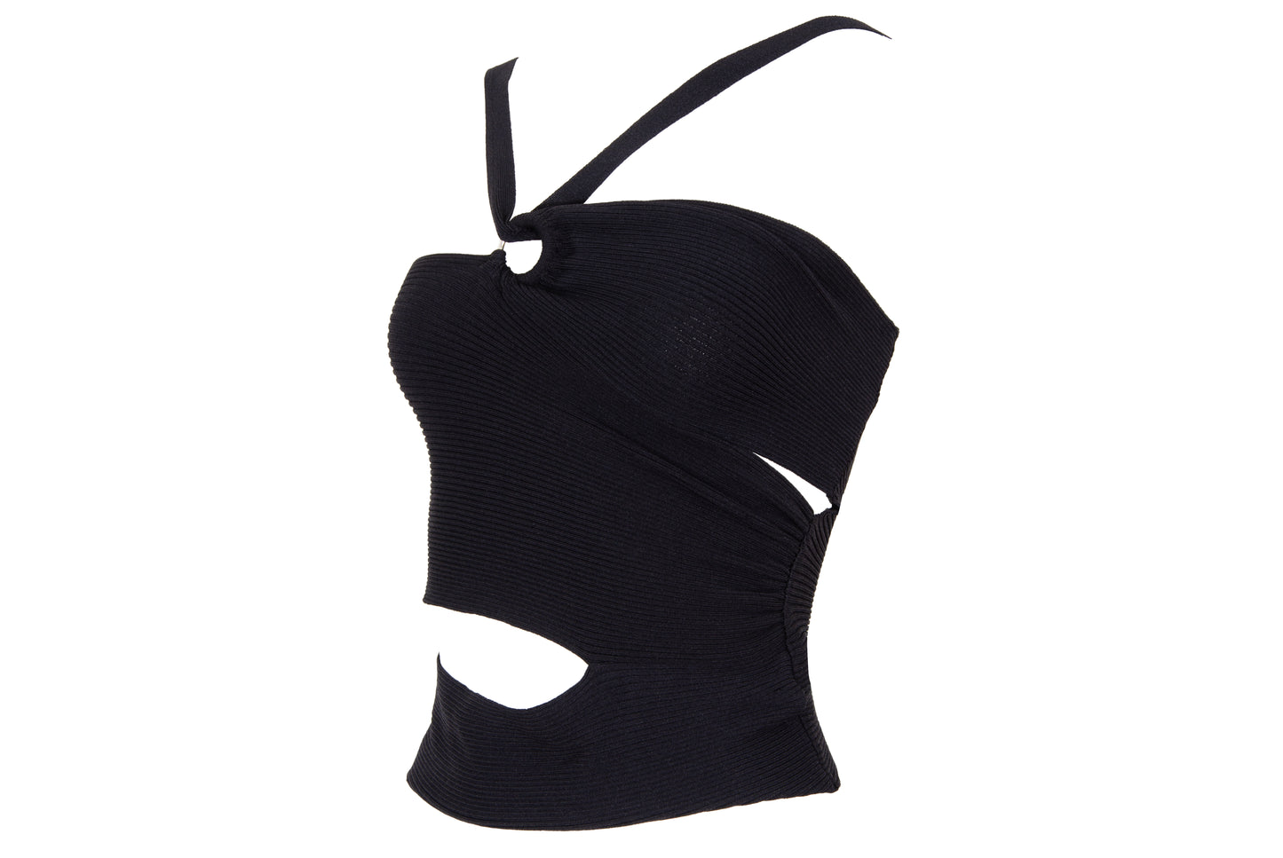 Vintage Italian brand asymmetrical cut top with o-ring and cut-out details - Made in Italy
