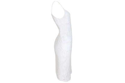 Vintage Armani Jeans linen blend utility cargo mini sleeveless dress