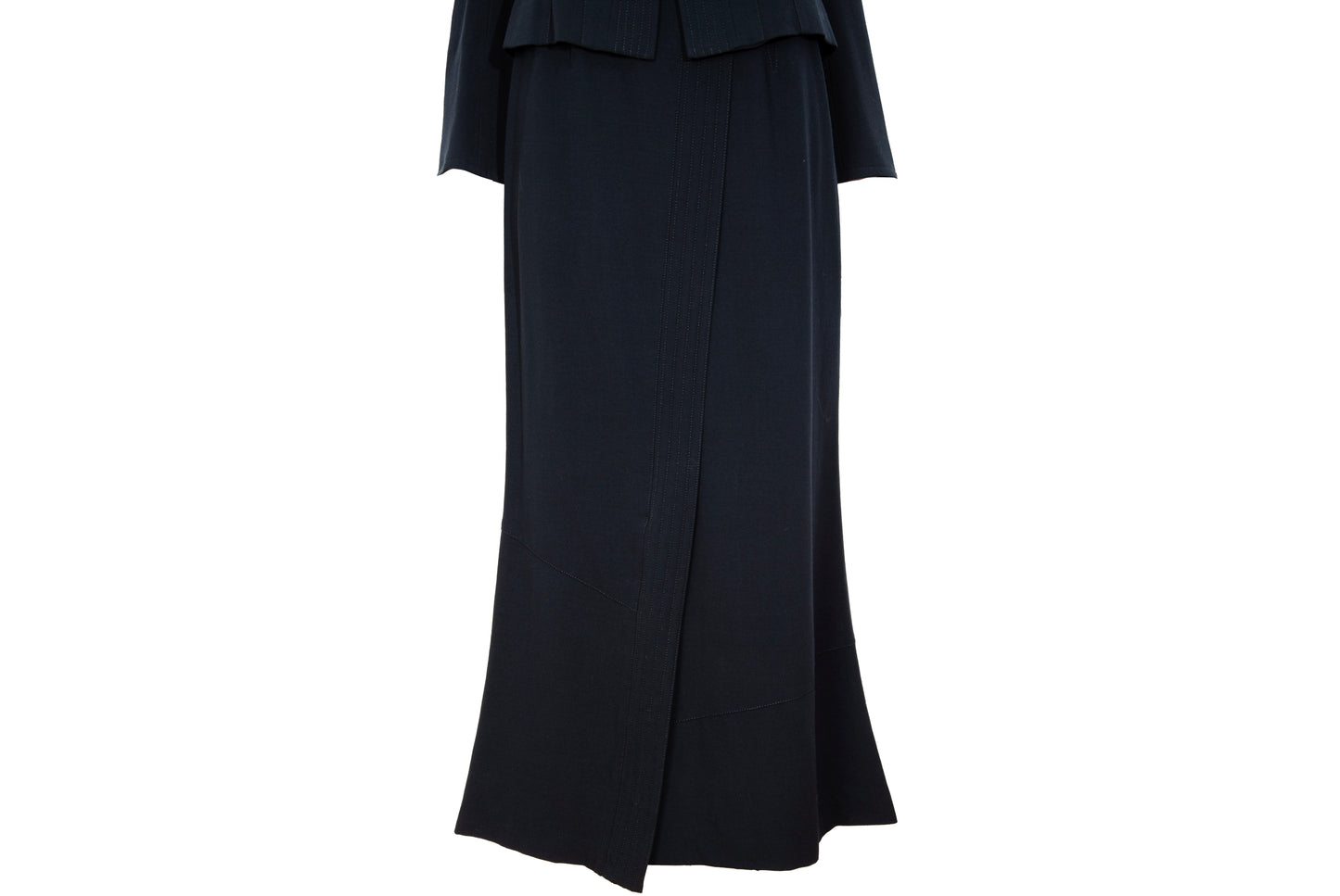 Vintage Ritsuko Shirahama minimalist avant garde 100% wool skirt suit / Made in Japan