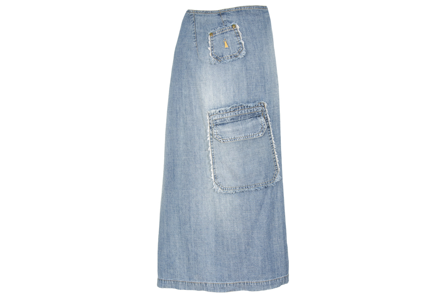 2000s Cop Copine light wash denim wrap skirt / Made in France