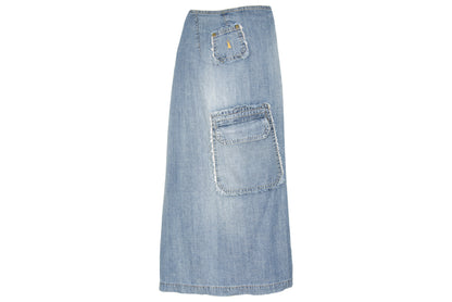 2000s Cop Copine light wash denim wrap skirt / Made in France