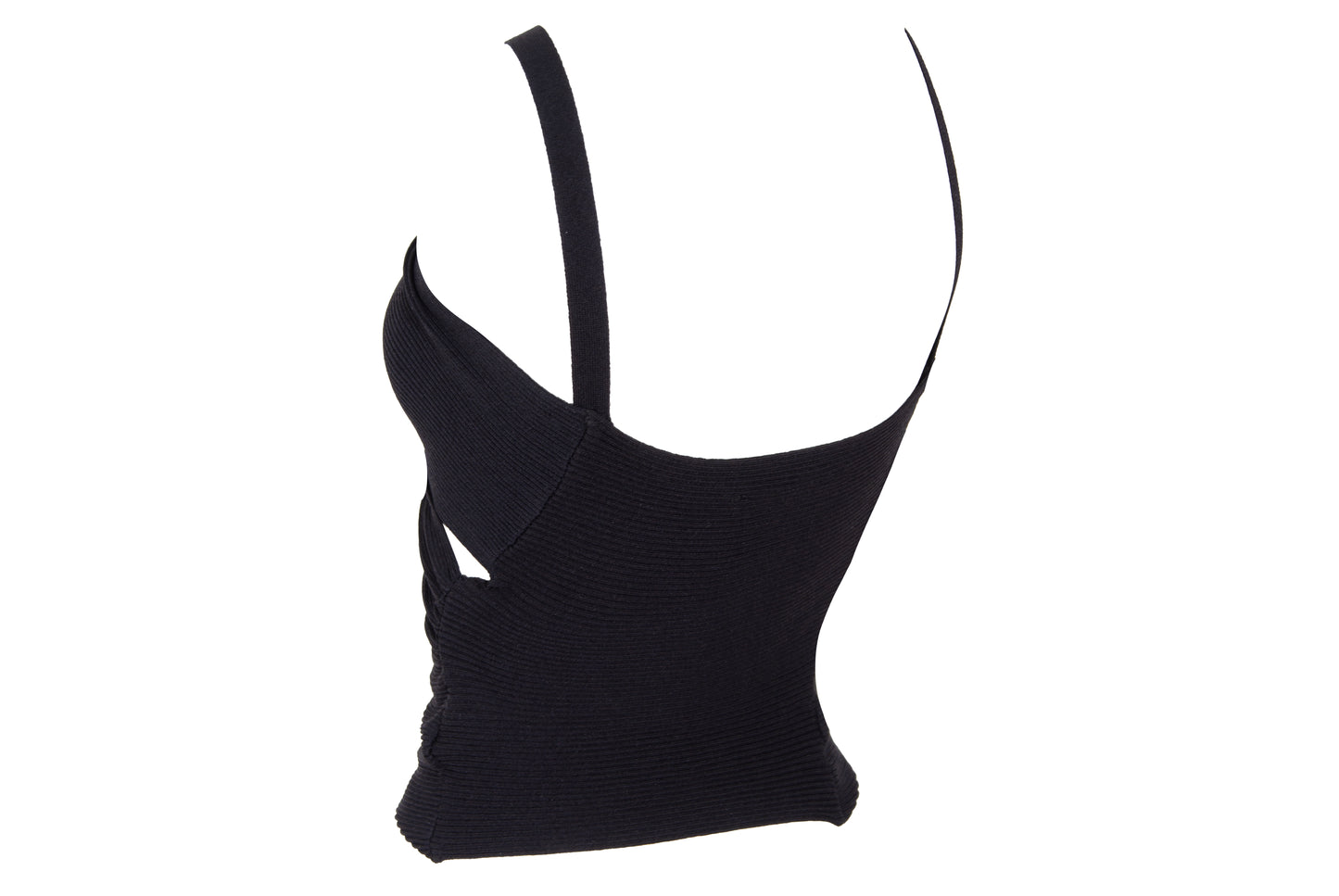 Vintage Italian brand asymmetrical cut top with o-ring and cut-out details - Made in Italy