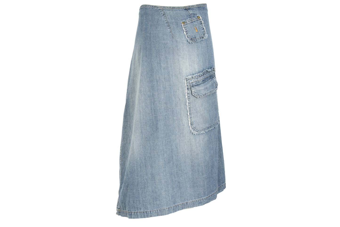 2000s Cop Copine light wash denim wrap skirt / Made in France