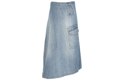 2000s Cop Copine light wash denim wrap skirt / Made in France