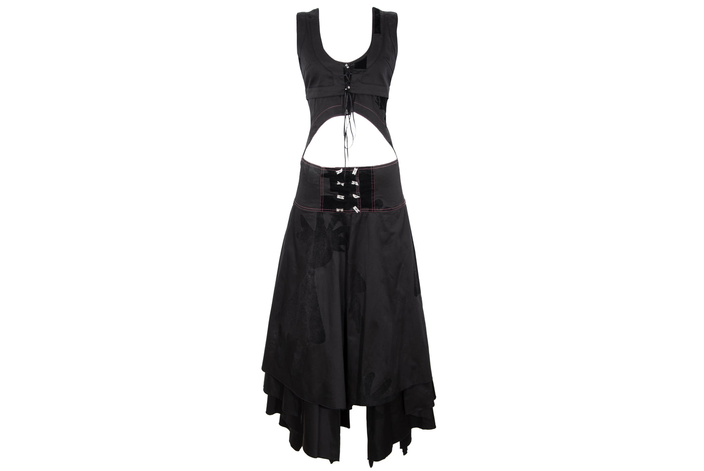 RARE Biche de Bere asymmetric top and corset skirt two piece set
