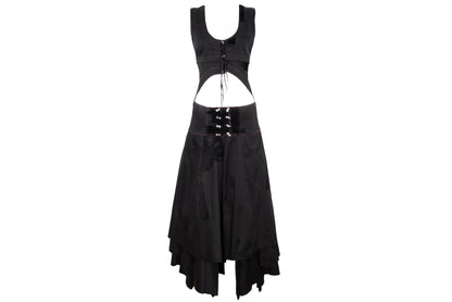RARE Biche de Bere asymmetric top and corset skirt two piece set