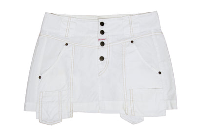 2000s Marithé + François Girbaud white technical utility mini skirt