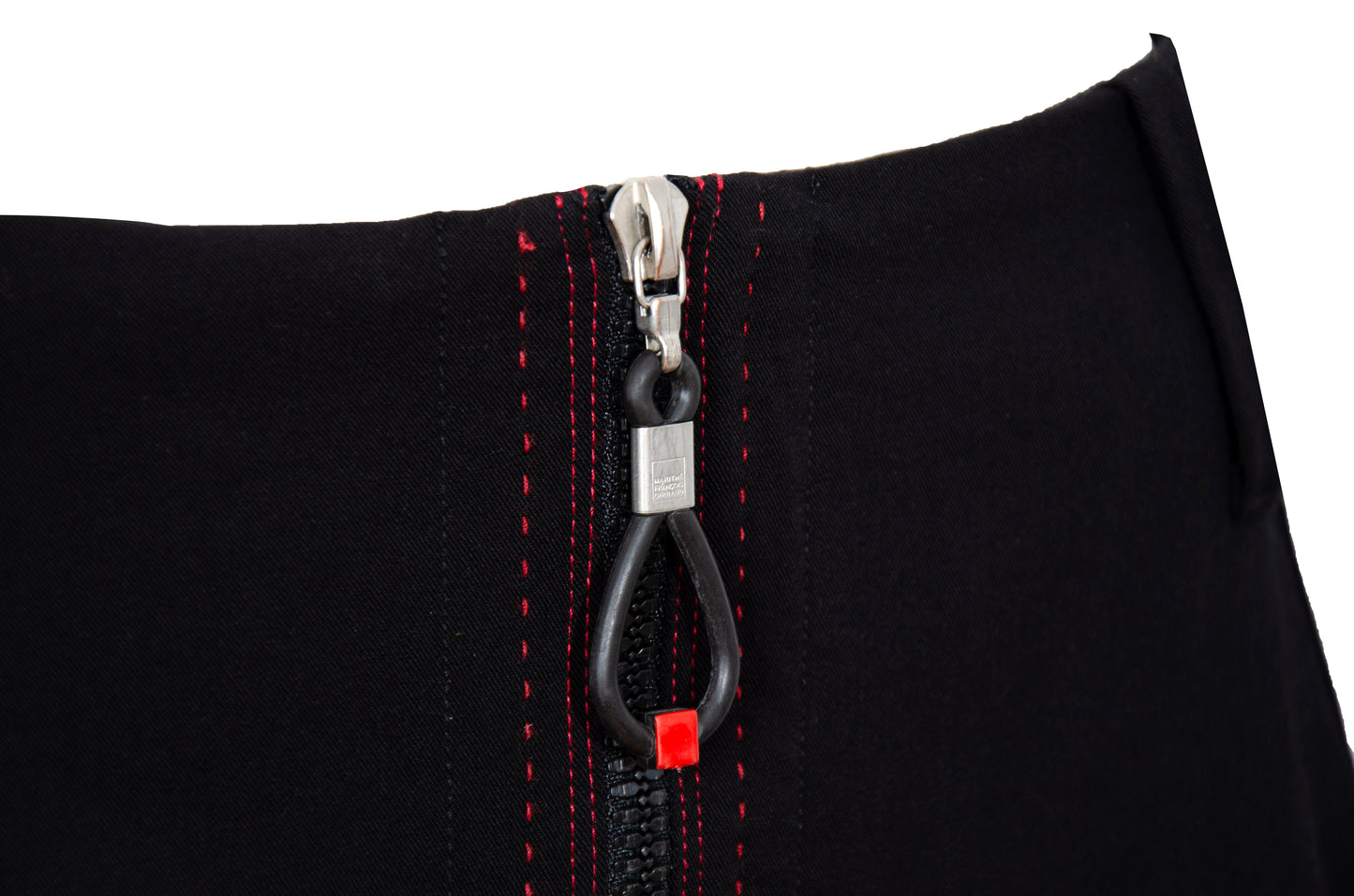 2000s Marithé + François Girbaud asymmetrical pleats zip front black skirt