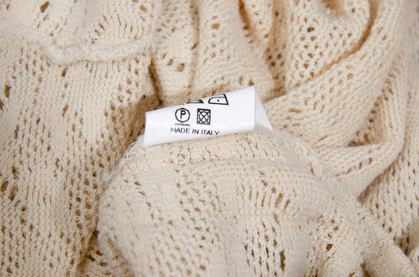 F/W 2002 Simultaneous cream open knit turtleneck mini dress - Made in Italy