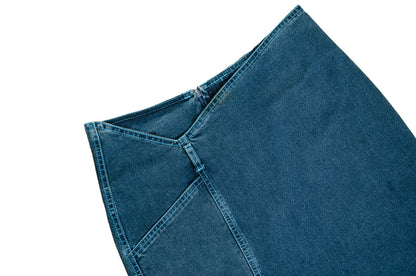 2000s Fatima Lopes cropped jacket and low waisted skirt denim set