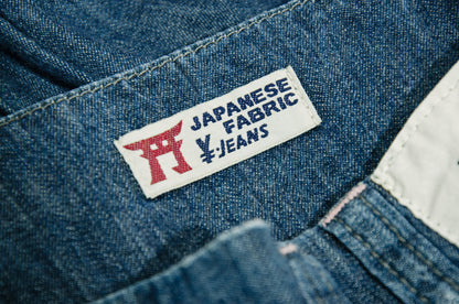 2000s Michiko Koshino two tone patchwork blue denim dramatic wide leg pants