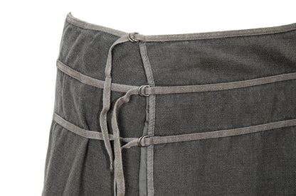 2000s Cop Copine linen and cotton blend multi-strap skirt - Size 38