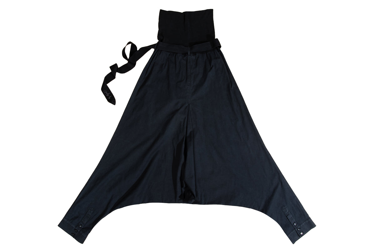 2000s Cop Copine convertible black low crotch pants or strapless jumpsuit