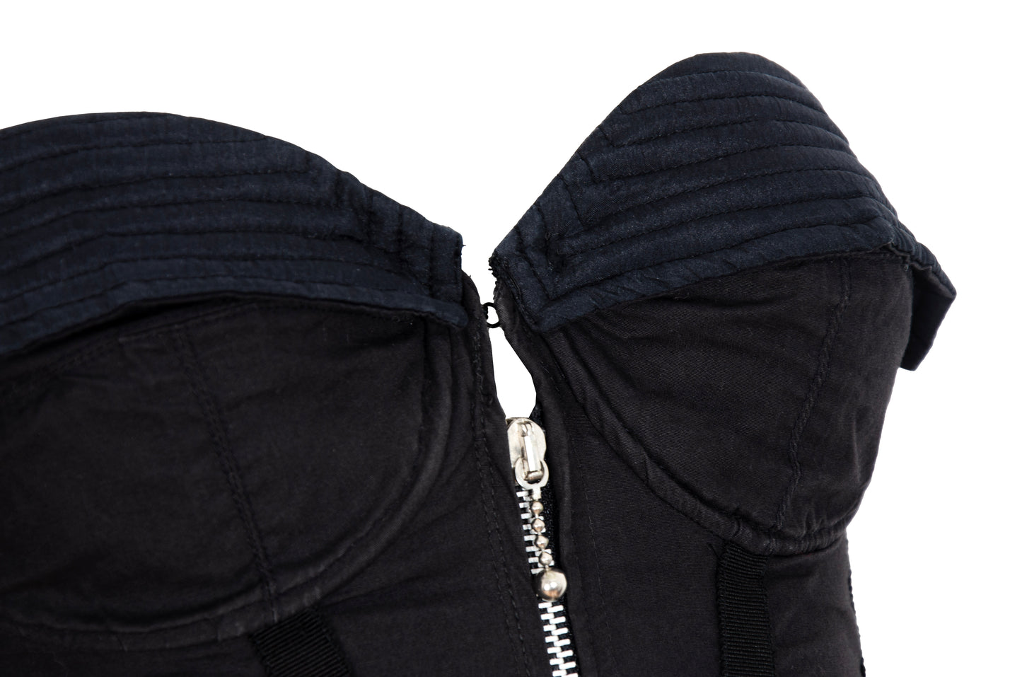 1990s Italian brand black cotton cropped bustier top / Made in Italy